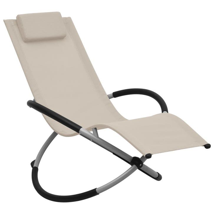 Kinderligbed staal crèmekleurig, Tuin en Terras, Tuinstoelen, Nieuw, Verzenden