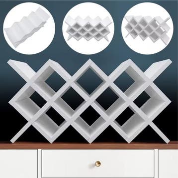 Moderne Houten Wijnrek – Wandrek of Vrijstaand 10 Flessen, Huis en Inrichting, Woonaccessoires | Wijnrekken, Verzenden, Nieuw