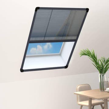 vidaXL Raamhor plissé 80x120 cm aluminium antracietkleurig, Verzenden, Nieuw