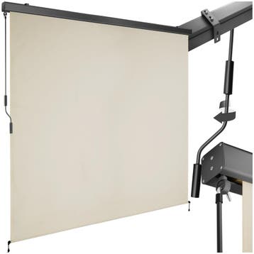 Zonnescherm Eloise met 2 wandhouders - 200 x 250 cm, beige, Verzenden, Nieuw