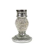 kandelaar strass zilver 10cm, Verzenden, Nieuw