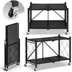 Zwart Rek 2 Planken | Opvouwbaar | Tijdelijke Actie!, Ophalen of Verzenden, Nieuw