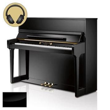 Wilhelm Schimmel W 114T TwinTone SP messing silent piano, Nieuw, Zwart, Piano