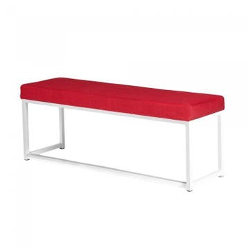Bank | Staal/Linnen | Wit/Rood | 2 stuks, Verzenden, Nieuw in verpakking