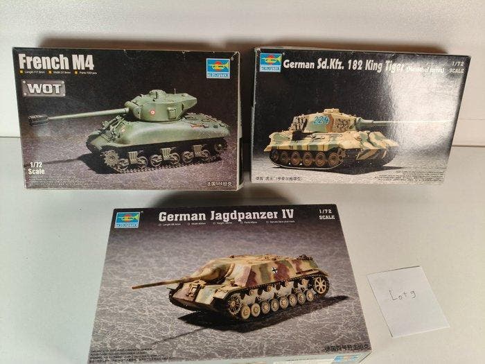 Maquette - Maquettes blindés WWII 1/72 Trumpeter (x3) –, Kinderen en Baby's, Speelgoed | Overig