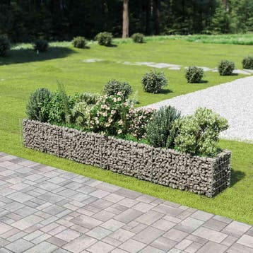 vidaXL Gabion plantenbak verhoogd 360x50x50 cm, 100 cm of meer, Verzenden, Nieuw, Metaal