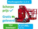 Verticale masthoogwerker, 11.2M werkhoogte, 345° rotatie bak, Verzenden