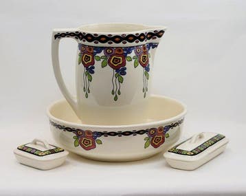 Art Deco Lampetstel (4) - Boch Frères - Charles Catteau -