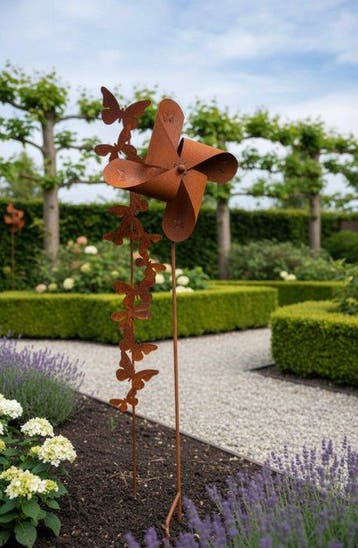Sculptuuur voor buiten, Nostalgische Windmolen — Cortenstaal