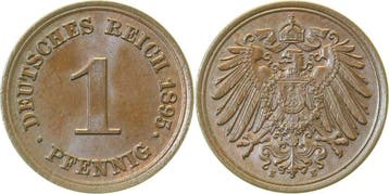 Duitsland 1 Pfennig 1895 E prfr J 010, Verzenden