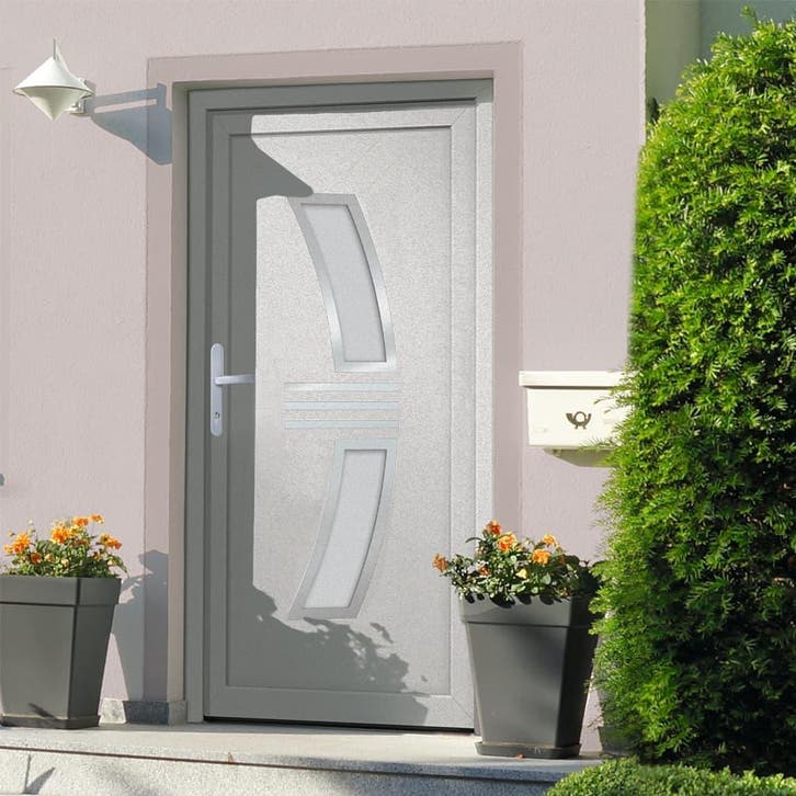 vidaXL Voordeur 108x200 cm PVC wit, Doe-het-zelf en Verbouw, Deuren en Horren, Nieuw, Verzenden
