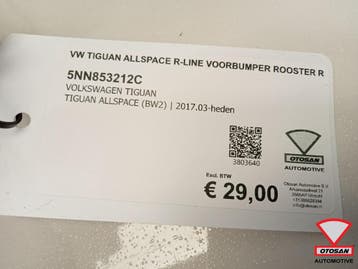 VW Tiguan Allspace R-Line Voorbumper Rooster R 5NN853212C, Auto-onderdelen, Ophalen, Gebruikt, Volkswagen, Bumper