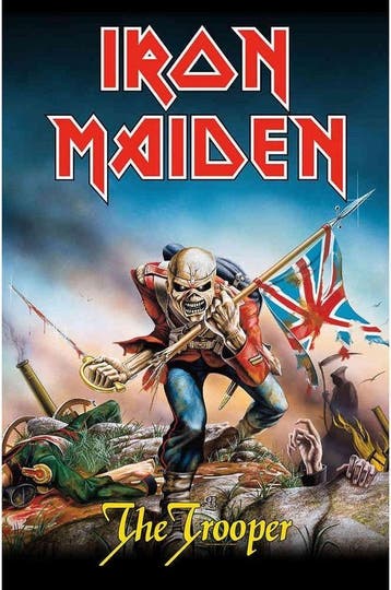 Iron Maiden The Trooper Textielposter officiële merchandise, Verzamelen, Ophalen of Verzenden, Nieuw, Poster, Artwork of Schilderij