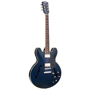 SX SEL6 Hollowbody Elektrische Gitaar Glitter Blue, Ophalen of Verzenden, Nieuw
