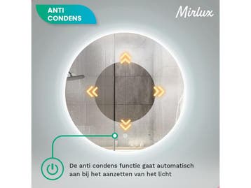 Mirlux Badkamerspiegel - Wandspiegel Rond - LED Verlichting, Verzenden, Nieuw