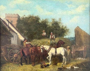 British school. (XlX) - Stacking the hay carts