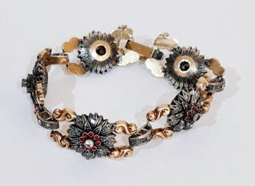 Armband - 18 karaat Geel goud, Zilver - 2.80ct. tw. Diamant, Sieraden, Tassen en Uiterlijk, Nieuw
