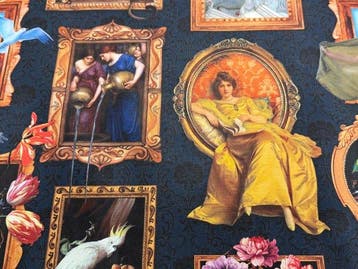 Exclusieve katoenstof van GCFabrics met kunstgalerij-motief