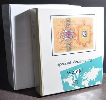 Wereld - Flinke beschreven verzameling met diverse landen in, Postzegels en Munten, Gestempeld