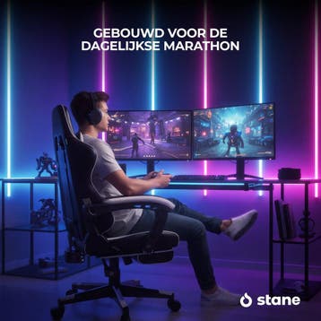 Stane Verstelbare Ergonomische Gamestoel met Voetsteun -, Ophalen of Verzenden, Nieuw