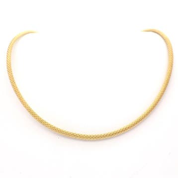 Gouden kabelcollier (Ketting), Ophalen of Verzenden, Gebruikt, Goud, Goud
