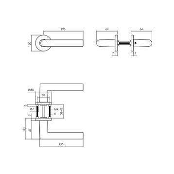 Intersteel Deurkruk Broome op rozet - aluminium/zwart, Verzenden, Nieuw