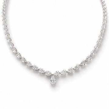 Halsketting - 14 karaat Witgoud - 7.46ct. tw. Diamant, Nieuw