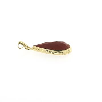 Gouden hanger met carneool (Hanger of bedel), Ophalen of Verzenden, Gebruikt, Goud, Overige merken