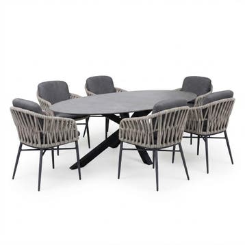 Puccini Luxor dining tuinset 220x120xH75 cm 7 delig, Ophalen of Verzenden, Nieuw