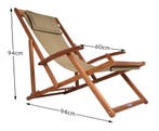Ligstoel Crème Acaciahout 94x60x94cm (Stoelen), Verzenden, Nieuw