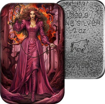 Wereld. Silver bar ND Seven Deadly Sins - Anger, 2 Oz (.999)