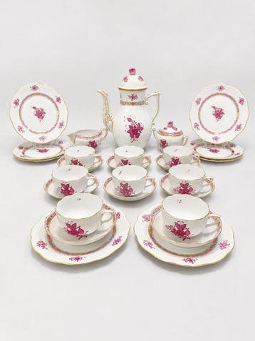 Herend - Koffieservies voor 8 (27) - Apponyi Purpur