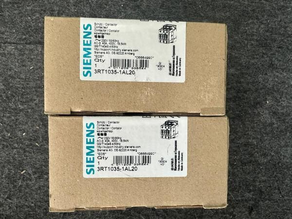 Veiling - 2x Siemens 3RT1035-1AL20 vermogenscontactor, Zakelijke goederen, Machines en Bouw | Industrie en Techniek