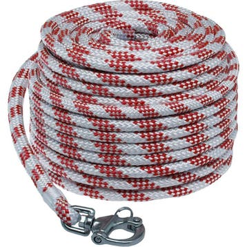 12mm x 40m Zeilval met Gesplitste Snapsluiting Wit-Rood, Ophalen of Verzenden, Nieuw