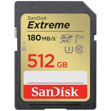 SanDisk Extreme 512GB SDXC Memory Card 180MB/s, Ophalen of Verzenden, Nieuw, Overige typen, Overige merken