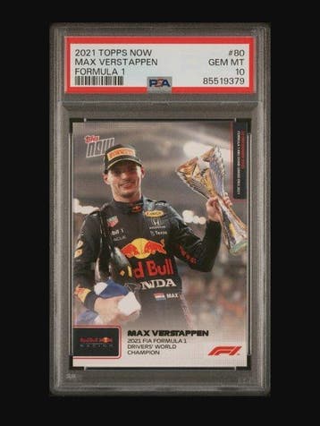 2021 Topps Max Verstappen #80 World Champion - PSA 10 Graded, Verzamelen, Nieuw