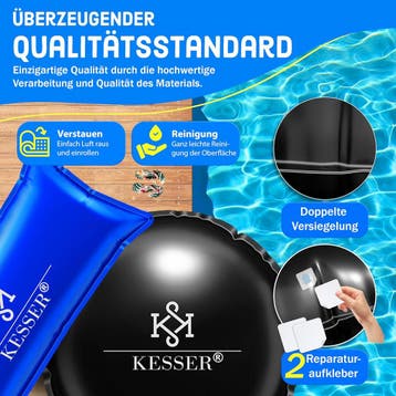 Zwembad kussen - Luchtkussen zwembad - 400 cm - Zwart - KESS, Tuin en Terras, Verzenden, Zo goed als nieuw
