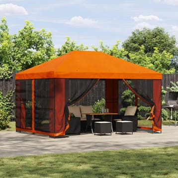 vidaXL Paviljoen 4 × 3 m Oranje Polyester en staal 190 gsm, Verzenden, Nieuw