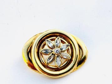 Broche - 18 karaat Geel goud - 2.35ct. tw. Diamant