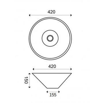 Wiesbaden Circle Waskom Rond - 42x15cm - Keramiek - Glans, Ophalen of Verzenden, Nieuw