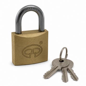 Hangslot 40mm gelijksluitend messing, Verzenden, Nieuw