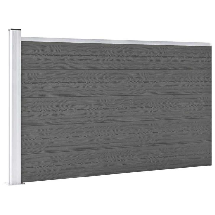 vidaXL Schutting 175x105 cm HKC grijs, Tuin en Terras, Schuttingen, Nieuw, Kunststof, 1 tot 2 meter, Verzenden