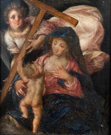 Manieristische nordeuropäische Schule (XVII) - Maria mit, Antiek en Kunst, Kunst | Schilderijen | Klassiek