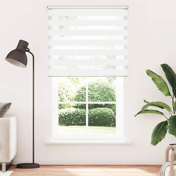 vidaXL Zebra rolgordijn 120,9 x 230 cm stofbreedte 116,7 cm, Huis en Inrichting, Verzenden, Nieuw, Wit