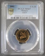 10 Cents Monaco Km 170 10 Cent 2001 Ritter Grimaldi Pcgs..., Postzegels en Munten, Verzenden