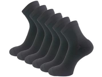 6 paar Compressie Quarter Sportsokken - SQOTTON® - Zwart, Kleding | Heren, Sokken en Kousen, Verzenden, Nieuw