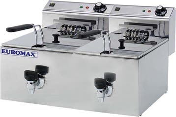 Euromax Professionele horeca friteuse dubbel 10 liter met kr, Verzenden, Nieuw in verpakking