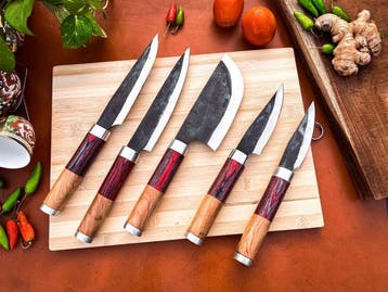 Keukenmes - Kitchen knife set - 759 - Staal, Hout,