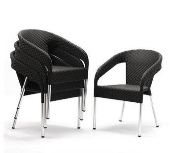 Zwarte Stoelen | Polyrotan | Indoor/Outdoor | Houtskool (..., Verzenden, Nieuw in verpakking