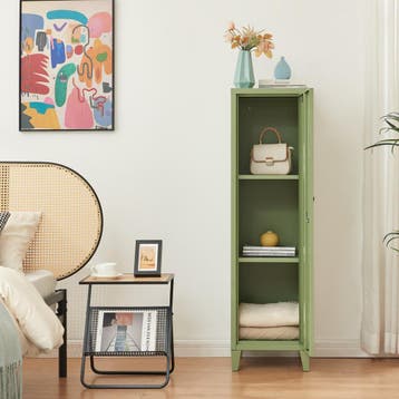 Lockerkast Kurikka metaal 137x38x38 cm olijfgroen [en.casa], Verzenden, Nieuw